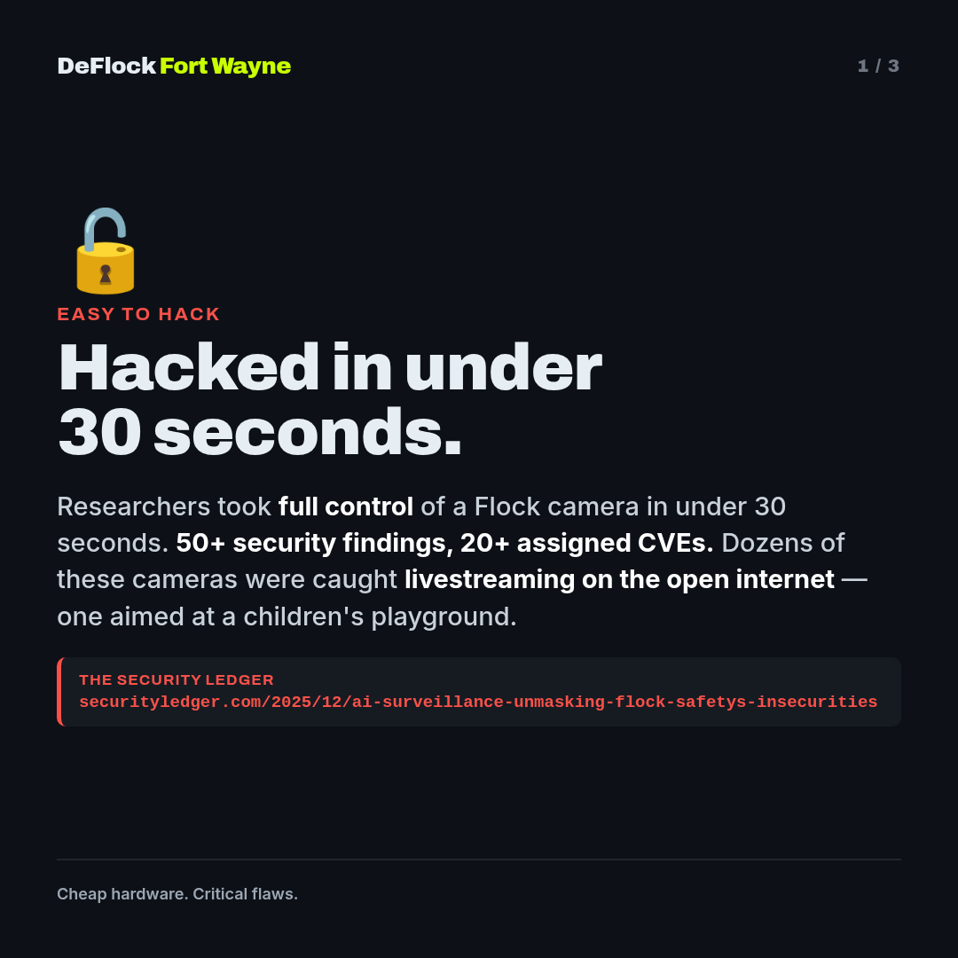 Flock system security failures infographic